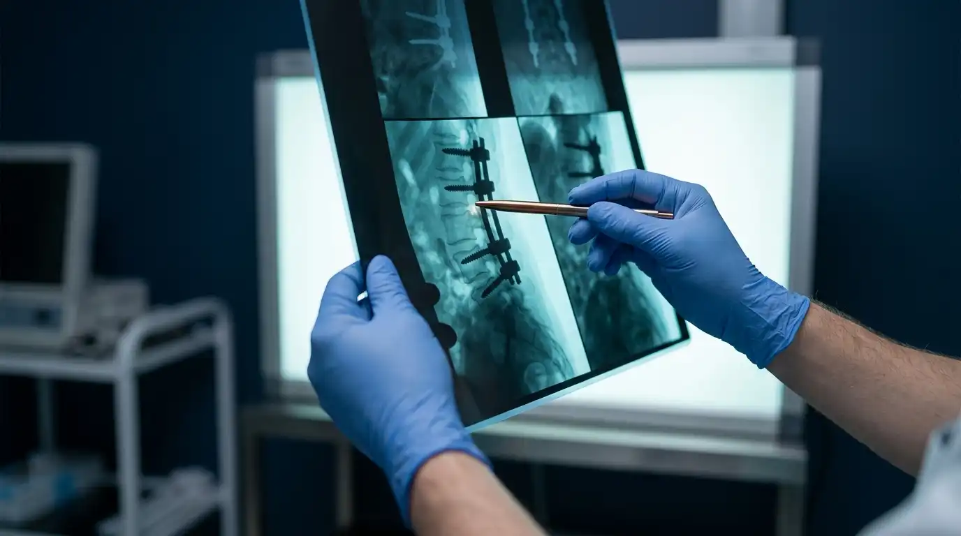 Reviewing prior spine hardware and imaging before revision surgery - Dr. Vignesh Pushparaj, Chennai